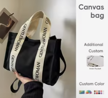 Dámska nákupná taška z obyčajnej prírodnej bavlny